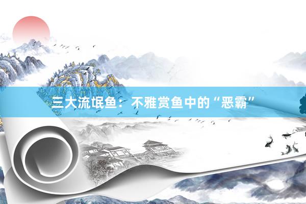 三大流氓鱼：不雅赏鱼中的“恶霸”